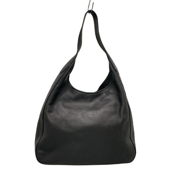 Auth PRADA Logo 1BC013 Black Leather - Shoulder Bag - Picture 1 of 16